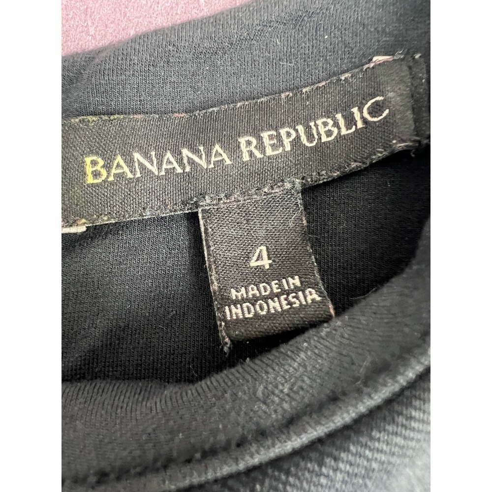 Banana Republic Women Black Bell Sleeve Minimalist Workwear Sheath Dress Size 4 - Picture 3 of 7